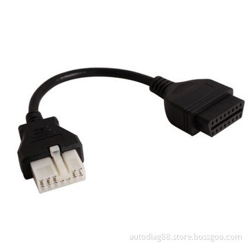 for Mitsubishi/Hyundai 12pin OBD to OBD2 Connector Adapter